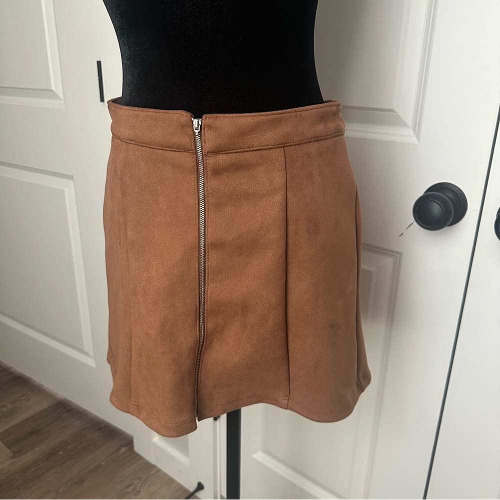 Altar'd State Tan A-Line Mini Skirt Pleated Casual